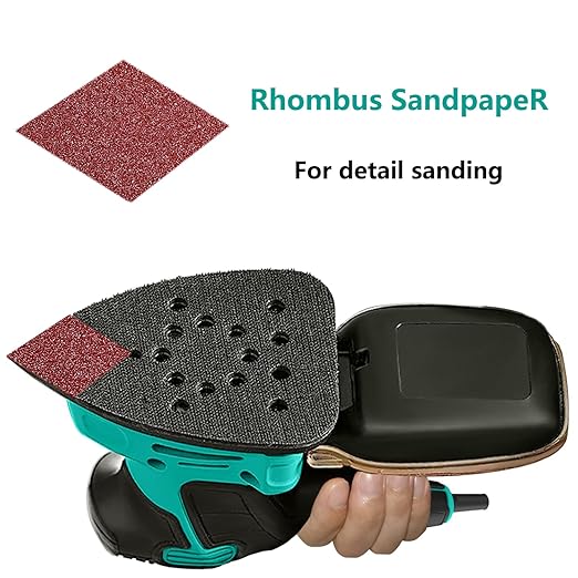 120pcs Mouse Sander Sandpaper and 3pcs Sanding Interface Pad, Detail Sander Sanding Sheets, Sanding Paper 60-240 Grit - FBD123