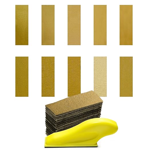 Micro Sander Kit 3.5 x 1 Inch Mini Sander Kit with 100Pcs Sandpaper Grit 40/60/80/100 /120/180/240/320/400/600