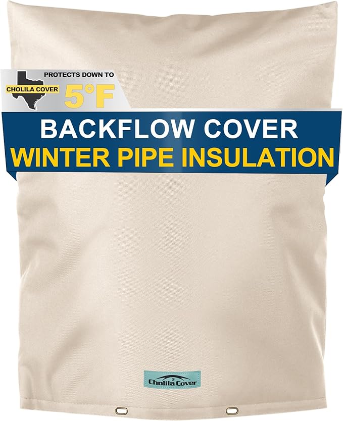 Backflow Preventer Cover Insulated (5˚F) with Thicker 7 Layers Fabric - 16" W x 20" H with Aluminum Foil Backflow Cover for Winter Pipe Freeze Protection - Sprinkler Covers for Outside