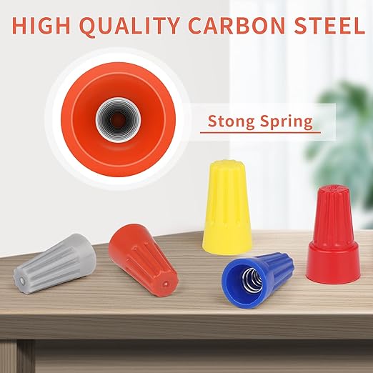 600PCS Wire Connectors Nuts 18-16 AWG Electric Wire Caps Insulating Insert Twist Electrical Wire Connectors Orange Red Wire Assortment Nuts for Quick Connection