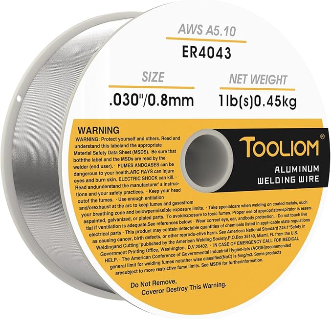 TOOLIOM ER4043 - .030" Welding Wire MIG Aluminum 0.8 mm Welding Wire - 1lb Spool