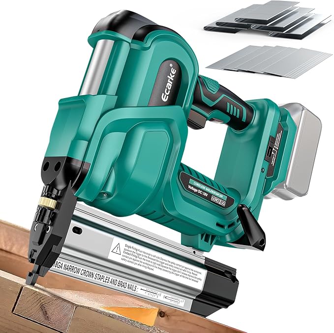 Ecarke Brad Nailer Cordless Stapler Compatible with Makita 18V (No Battery), 2 in 1 Electric Nail Gun/Staple Gun with 18GA Nails/Staples, Battery Power 2 Inch Nailer for Trim Wood Crafting Home DIY