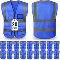 Safety Vests,Hi Vis Vest Reflective Vest with 5 Pockets and Zipper for Men Women, Neon Working Vest for Outdoor One Size