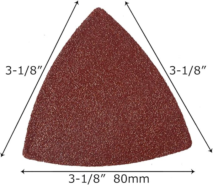 XXGO Triangular Oscillating Multi Tool Sanding Pads 3-1/8 Inch 80mm Assorted Grit 60/80/100/120/240 Grits Pack of 55 Pcs No.XG5501