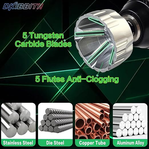 Heavy-Duty Deburring Chamfer Tool with Sharp Tungsten Carbide Blades,Fast Hex Shank Deburr Drill Bit, External Burr Removal for Metal Rod Bolt Pipe 3D Printing PVC in 5/8" to 1-3/8"Diameter(16~35mm)