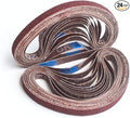 3/8 x 13 Inch Aluminum Oxide Sanding Belts, 4 Each of 40/60/80/120/180/240 Assorted Grits Abrasive File Belts for Air Belt Sander, 24-Pack