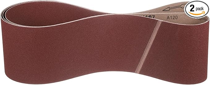 6 x 80 Inch Sanding Belt, 2 Pcs 120 Grit Knife Sharpener Belts Work Sharpening for Belt Sander Knife Carving Tool Metal Working
