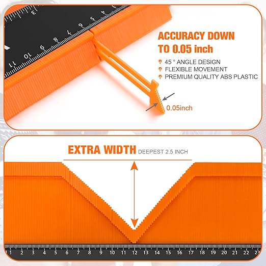 VARSK Contour Gauge Tool (10 inch) with Lock - Birthday Gifts for Men Dad Him, Cool Gadgets for Men, Irregular Shape Duplicator, Outline Edge Angle Measuring Tool for Woodworking Flooring