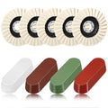 9 Pcs Felt Flap Disc Abrasives Buffing Polishing Wheel and Compounds Set 5 Pcs Wool Polishing Disc 4 Compound Wool Buffing Wheel Pad for Angle Grinder