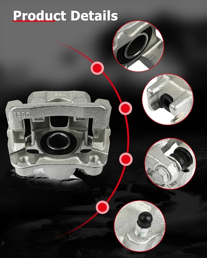 cciyu 19B2675 19B2674 Rear Left & Right Brake Calipers Assembly w/Bracket 2001 2002 2003 2004 2005 2006 For Acura For MDX,2003 2004 2005 2006 2007 2008 For Honda For Pilot