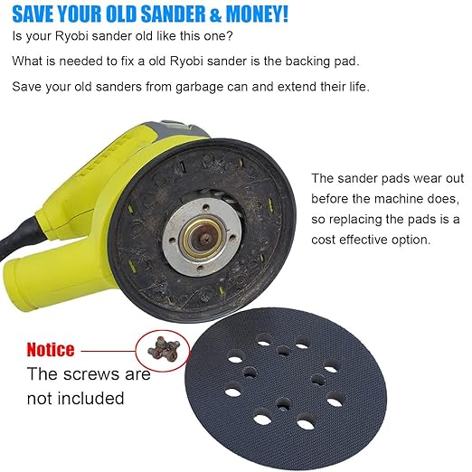 5-Inch Replacement Pad for Ryobi #300527002, Compatible with Ryobi RS290, RS280/RS280VS, RS281VS, P411 Random Orbit Sander