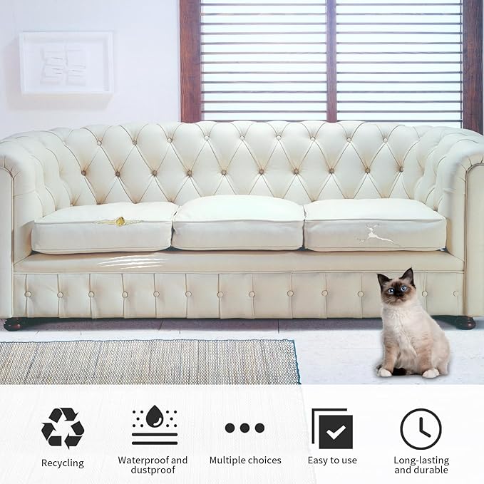 Leather Repair Patch Leather Repair Tape Self-Adhesive Cuttable Vinyl Leather Repair Kit for Couches Sofa Car Seat Furniture Cabinets Chair (3.9x78.7 inch, Beige)