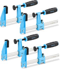 SHALL 6-Inch Steel Bar Clamps Set, 4-pack Medium-Duty Quick-Release F Clamps, 600 Lbs Load Limit for Woodworking, Metal working, DIY and Crafts