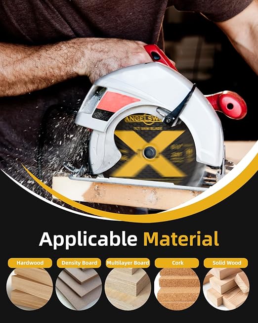 ANGELSWORD 4-1/2 Inch Circular Saw Blade, 7/8" Arbor 24T, Used on Angle Grinder for Framing, Fast Wood Cutting, 3 Pack, with 3/8"&5/8" Bushing