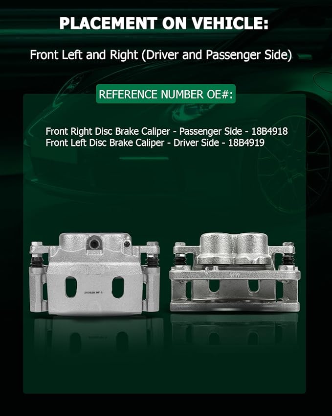 SCITOO 18B4919 18B4918 Disc Brake Calipers Assembly with Bracket Fit For Cadillac 2008 2009 2010 2011 2012 2013 2014 2015 2016,For Chevrolet 2007-2017,For GMC 2007-2017
