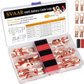 Bare Copper Lugs 2 4 6 Gauge Battery Lugs 72pcs Heavy Duty Wire Lugs 2 AWG 4 AWG 6 AWG Battery Cable Ends Ring Terminals Kit with 3/8" & 5/16" Stud Cable Lugs Terminal Connectors with Heat Shrink Tube