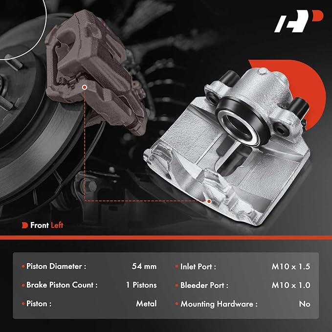 A-Premium Disc Brake Caliper Assembly Compatible with Select Audi Mand Volkswagen Models - A1 11-13, A3 10-13, Beetle 12-19, Bora 05-10, Golf 10-14, For Jetta 05-18, Rabbit 06-09 - Front Left Driver