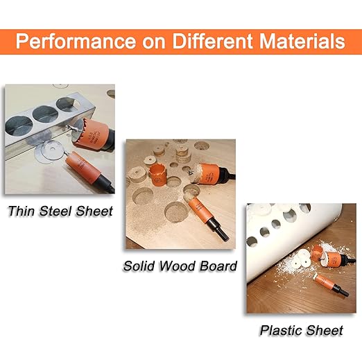 Hole Saw Kit Bi Metal with Case, General Purpose Size from 3/4'' to 2-1/2'', Hole Saw Set for Metal, Wood and Plastic, with Clean and Smooth Cutting Edge, Fast Chip Removal.