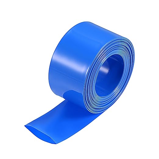 MECCANIXITY Battery Wrap PVC Heat Shrink Tubing 14mm Dia 23mm Flat 10 Feet(3meters) Blue Good Insulation for Battery Pack