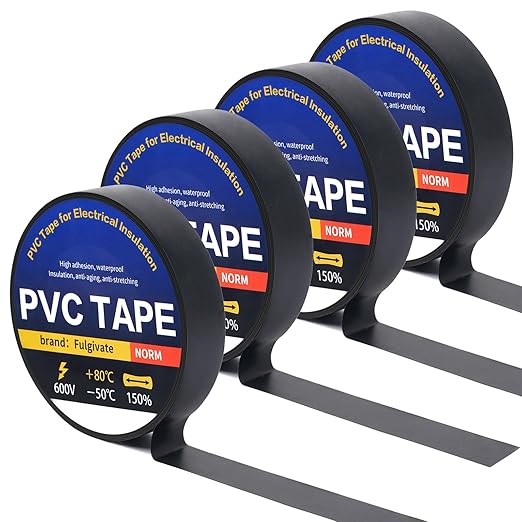 4 Pack Black Electrical Tape，0.70 in x 72ft，Waterproof High Temperature Electric Tape Weatherproof Home Outdoor Multipurpose Insulating Wire Wrapping