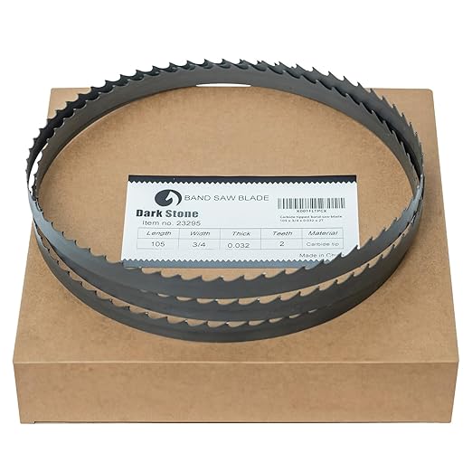 Dark Stone DS23427 Carbide-Tipped Band Saw Blade 111 Inch x 3/4 Inch, 2 TPI for Tough resaw