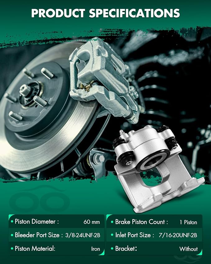 SCITOO 184643 Front Right Disc Brake Caliper Assembly Without Bracket For Chrysler,For Dodge,For Eagle,For Plymouth