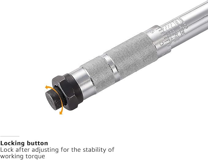 AmazonBasics 1/4-Inch Drive Click Torque Wrench - 35-200 in.-lb, 3.95-22.5 Nm