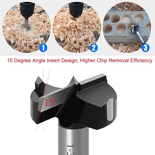 ASNOMY 3-1/2" Inch Carbide Forstner Drill Bit, Carbide Tipped Forstner Bit for Hard Wood, Wood Drilling Hole Saw Set Woodworking Hinge Cutter Tool Kits for Wood Plastic Plywood
