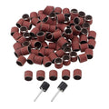 100 PCs Sanding Bands 600 Grit Drums Sleeves for DREMEL Rotary Tools with 2PCs Mandrel 12CM