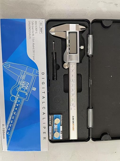 Digital Caliper Measuring Tool, Stainless Steel Vernier Caliper Digital Micrometer with Large LCD Screen, 6 Inch Caliper Tool for DIY/Household, Auto-Off Feature, Inch and Millimeter Conversion