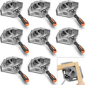 Right Angle Clamp, Housolution [8 PACK] Single Handle 90° Aluminum Alloy Corner Clamp, Clamps for Woodworking Adjustable Swing Jaw, Woodworking Tools Photo Frame Vise Holder
