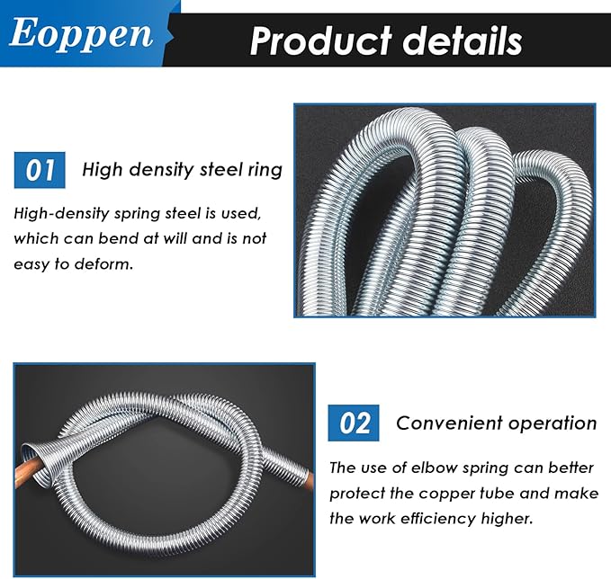 Spring Tubing Benders Kit 1/4, 3/8, 1/2, 5/8 and 3/4 Inch 5 in 1 Tube Bender Set for Copper, Brass, Aluminum and Thin Steel Tube