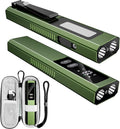 5-in-1 Rechargeable EDC Flat Flashlight, High Lumens Pocket Torch with White LED, UV, Magnetic Base & Clip, Compact Flat Flashlight for Camping, Emergency, Work with Bag (Green)
