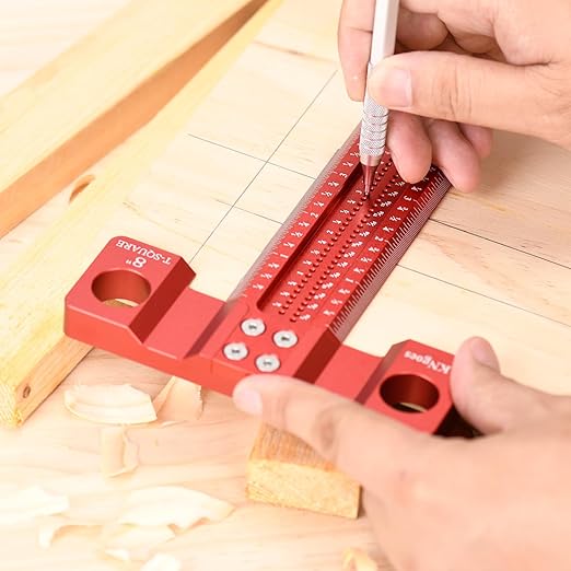 Woodworking Scriber T-Square Ruler 600mm with Thoughtful Support Lips, Architect Ruler for Carpenter Work, Layout and Measuring Tools