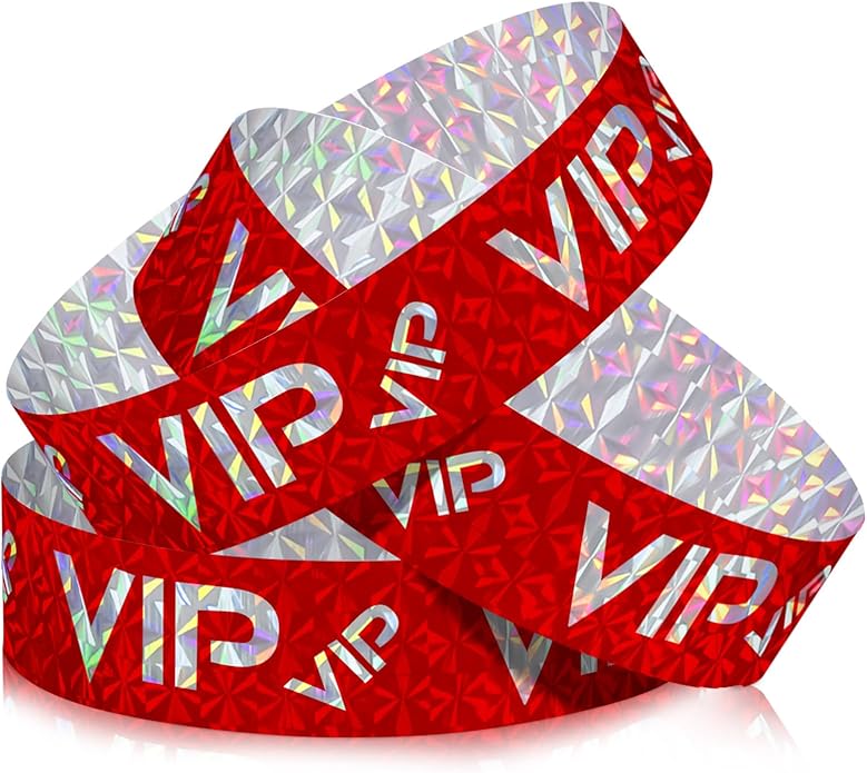 Teling 500 Pack VIP Plastic Wristbands Bracelets Party for Events VIP Custom Wristbands Plastic Bracelets Tear proof Waterproof Wrist Bands Arm Bands for Events Concerts