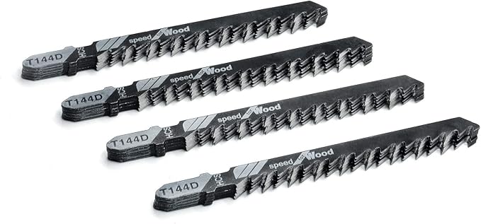 20-Piece T144D 4 Inch 6 TPI Assorted T-Shank Jig Saw Blades Set for Speed Cutting Wood