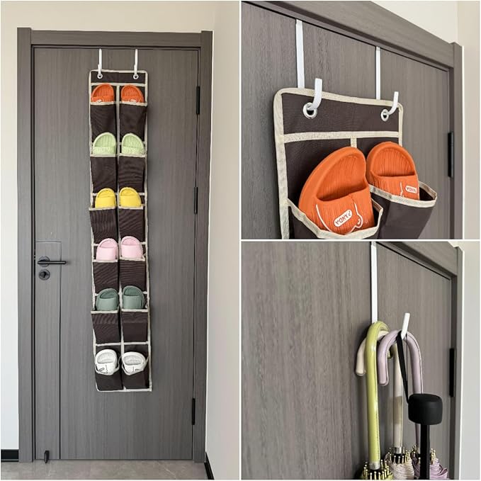 Over The Door Metal Hooks with Plastic Coating 5.5" Fit 0.5" to 1 3/4" Door 4 Pcs Heavy Duty Single Towel Robe Rack Wreath Bathroom Shower Hanger Shoe Organizer Ironing Board Short White