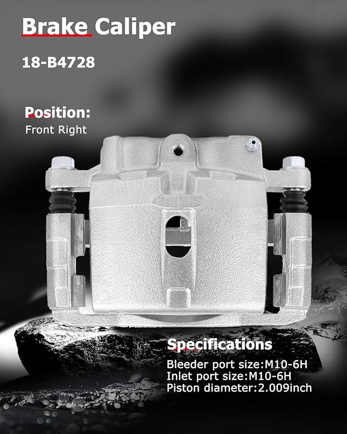 cciyu 18-B4728 Front Right Disc Brake Caliper Assembly w/Bracket For Cadillac 2002-2006,For Chevy 1999-2013,For GMC 1999-2013,For Hummer 2003-2009
