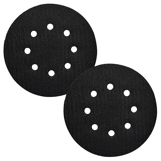 2 Pack 5 Inch Interface Pads 8 Holes, Orbital Sander Foam Pads Shock Absorption Cushion Buffer, Hook and Loop Foam Sanding Pads for Orbital Sander
