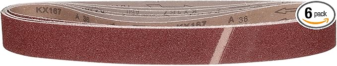 2 x 42 Inch Sanding Belt, 6 Pcs 36 Grit Knife Sharpener Belts Work Sharpening for Belt Sander Knife Carving Tool Metal Working