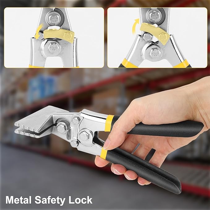 Hand Seamers Sheet Metal Tools,3 Inch Sheet Metal Bender Offset Handles Carbon Steel Straight Jaw Sheet Metal for Door, Bending, Seaming and Flattening Metal