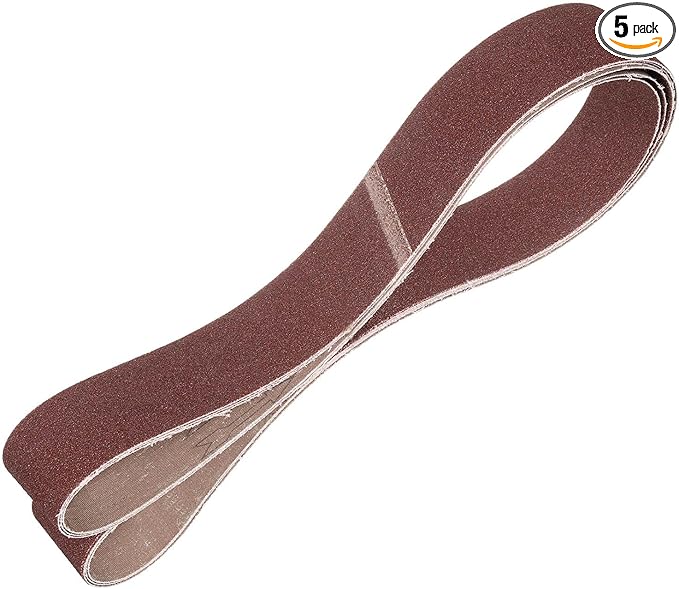 HARFINGTON 2 x 82 Inch Sanding Belts, 5 Pcs 60 Grits Aluminum Oxide Abrasive Belt Sander File Belt for Woodworking, Metal Polishing, Knife Sharpener