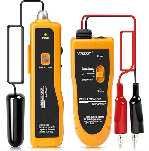 NOYAFA NF-816 Underground Wire Locator, Underground Cable Locator for Pet Fence Buried Sprinkler Valve, Locating Irrigation Tone Generator Kit Probe, Electrical Wire Tracer with Earphone