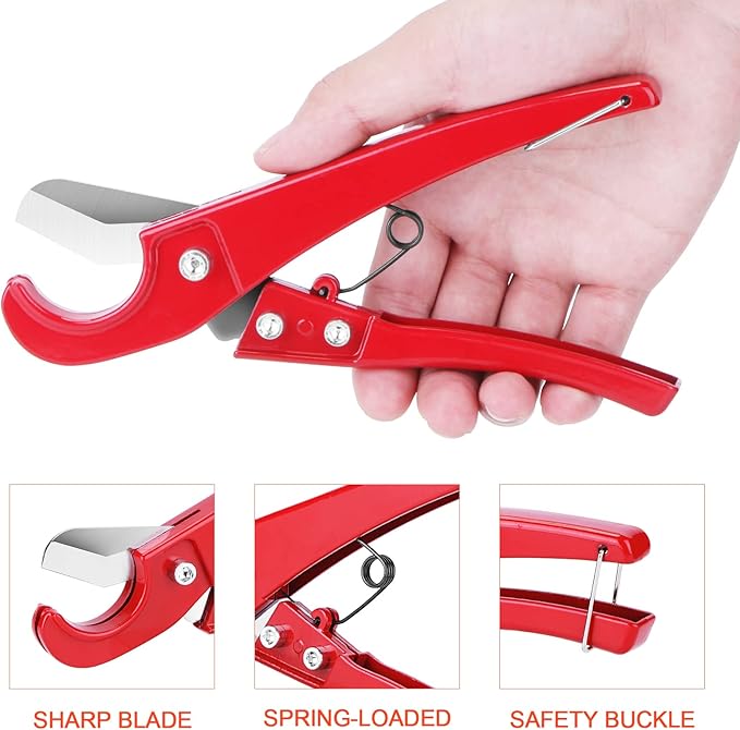 Tubing Cutter 1/8" to 1-3/8" for Pipe Copper PVC with Extra Blade and Reamer, Depth Gauge and Pipe Deburring Tool Kit, 1/8'' to 1-5/8'' Inner Outer Reamer Pipe Tubing Chamfer Tool for PVC PPR Aluminum