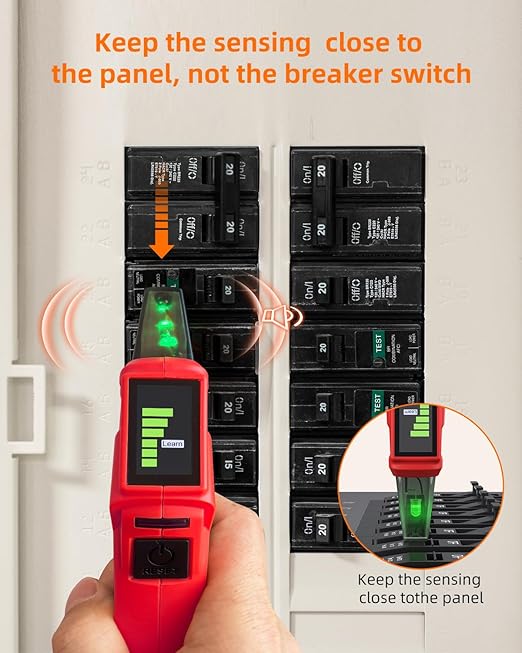 Circuit Breaker Finder & GFCI Outlet Tester with Digital LCD Display, 90-135V Electrical Circuit Tracer Tool for Electricians/DIY – Lightweight, ETL Listed (Includes Battery & Carrying Case)