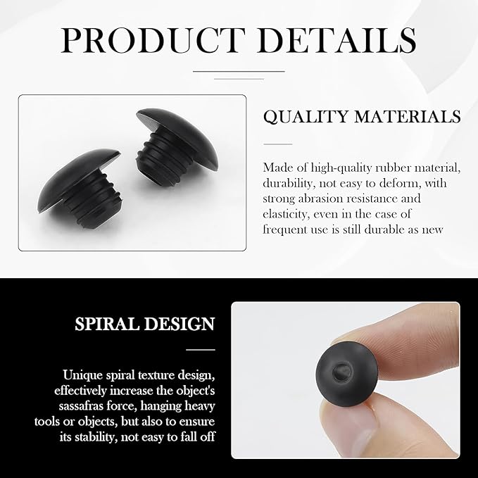 60Pcs Pegboard Hook Locks - Peg Hook Stoppers Clips Fit for 1/4 Inch Pegboard Retainer Clips Anti-Fall Hooks Stoppers for Garage, Workshop Tool Organization (Black)
