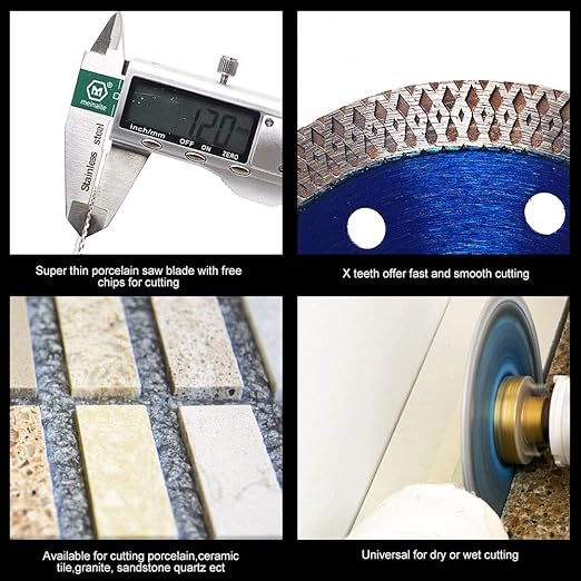 4.5inch Super Thin Diamond Tile Blade Porcelain Saw Blade for Cutting Porcelain Tile Granite Marbles (4.5in)