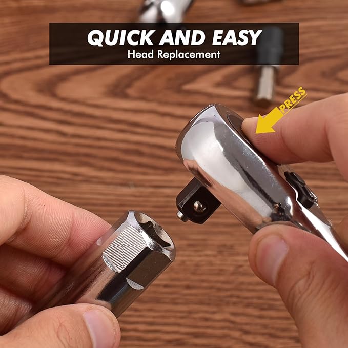 3/8 Drive Ratchet Wrench, 72-Tooth 3/8 Ratchet Socket Wrench with Quick-release and Reversible Switch(3/8 inch)