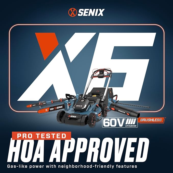 SENIX Chainsaw|60V 18" Battery Chainsaw|Brushless Electric Chainsaws|Cordless Chain Saw with 4Ah Battery & Charger|Garden Tool for Trees, Pruning, Branch Trimming, Best Gifts for Man, CSX6-M1