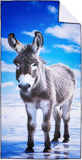 Icefield Donkey Beach Towel Oversized 36" x 72", Thin Lightweight Sand Free Quick Dry Microfiber Towel for Swimming Pool Cruise Camping Travel